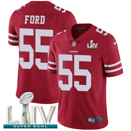 San Francisco 49ers Nike #55 Dee Ford Red Super Bowl LIV 2020 Team Color Men Stitched NFL Vapor Untouchable Limited Jersey